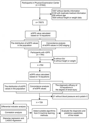 Evaluation of the clinical value of 10 estimating glomerular filtration rate equations and construction of a prediction model for kidney damage in adults from central China